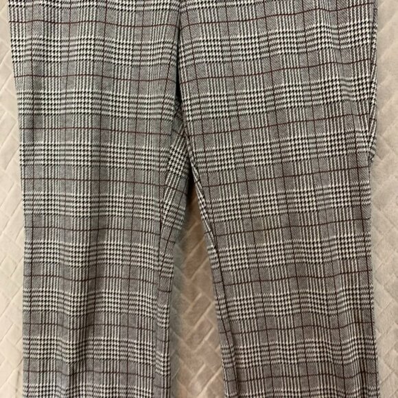 Time And Tru Womens Large Office Dress Pants Gray Houndstooth Plaid Straight Leg - Picture 3 of 14